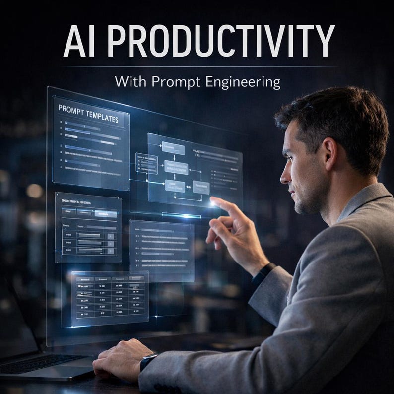AI Productivity & Prompt Engineering Guide, Automate Your Workflow and Save Time, Content Creation with AI, Digital PDF image 1