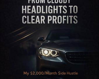 Headlight Restoration Side Hustle Guide, Start a Mobile Car Care Business Step by Step, Pricing & Marketing, Digital PDF