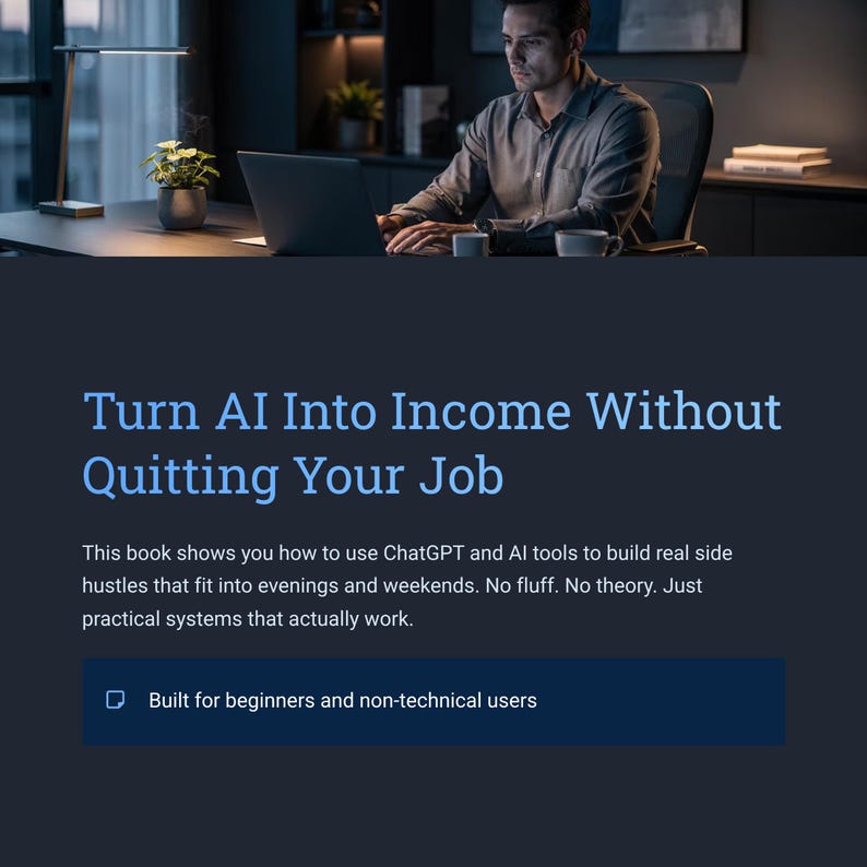 ChatGPT Side Hustles eBook: 12 AI Income Streams (Digital PDF Guide) image 3