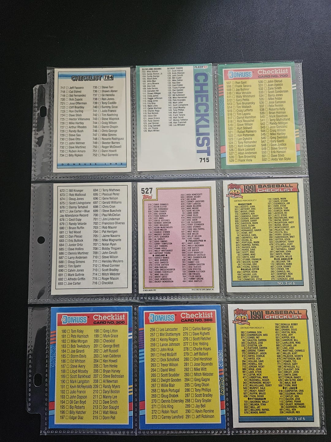 Vintage Baseball Cards Checklists - Etsy