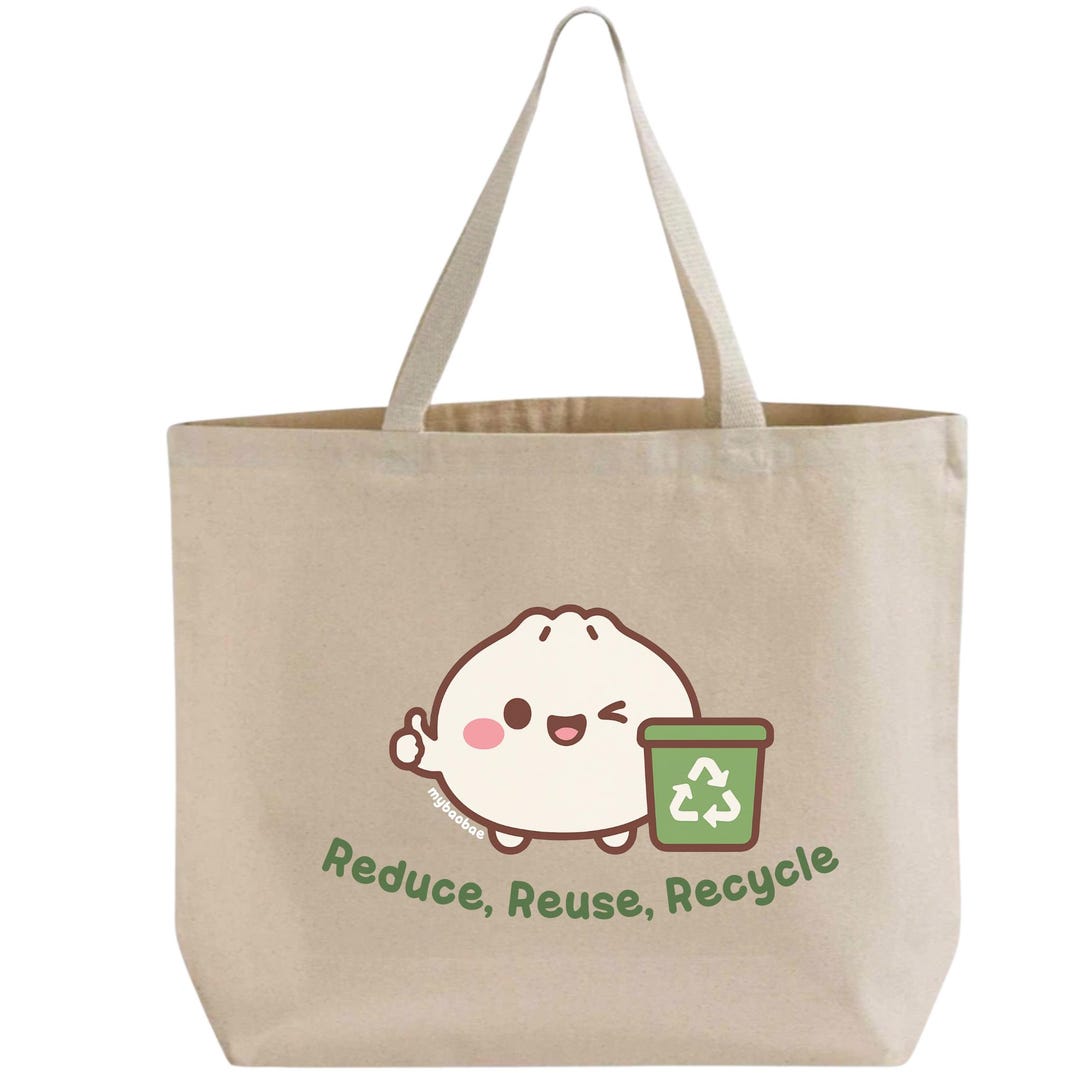 Reduce, Reuse, Recycle Heavy Canvas Tote Bag | Earth Day Limited ...