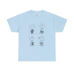 Peanuts - Charlie Brown Through the Years T-Shirt - Adult Unisex Tee - Minimalist Comic Strip Design