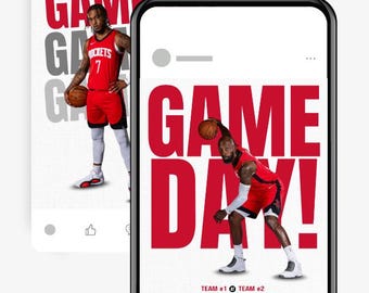 Game Day Canva Templates Sports Social Media Graphic Customizable, 2 ...