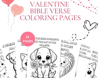 Valentinstag Bibel Vers Malseiten | Christliche Kinderaktivität (PDF)