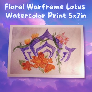 Tenno Floral Watercolor Print 5x7 ~ Unofficial Warframe Merch