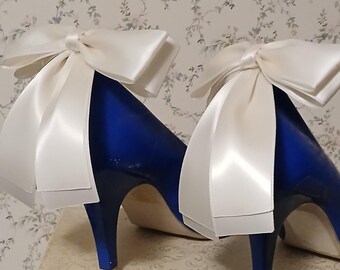 Satin Bow Wedding Shoe Clips, Bridal Shoe Jewelry
