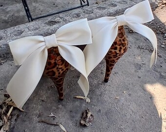Satin Bow Wedding Shoe Clips, Bridal Shoe Jewelry