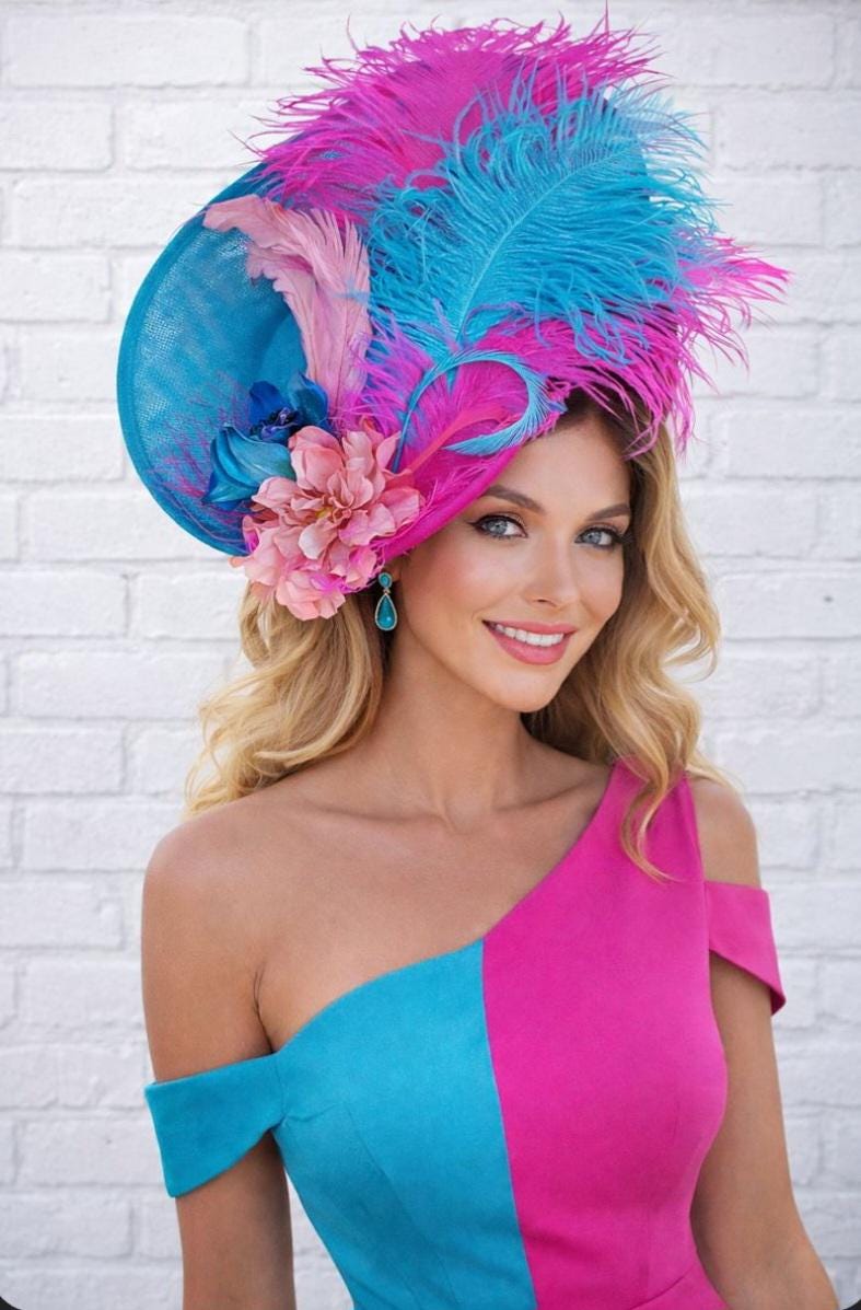 New Kentucky Derby Hat Blush Pink Feathered FascinatorTea Church Hat Headwear il_fullxfull.5910915150_w674.jpg main image 4