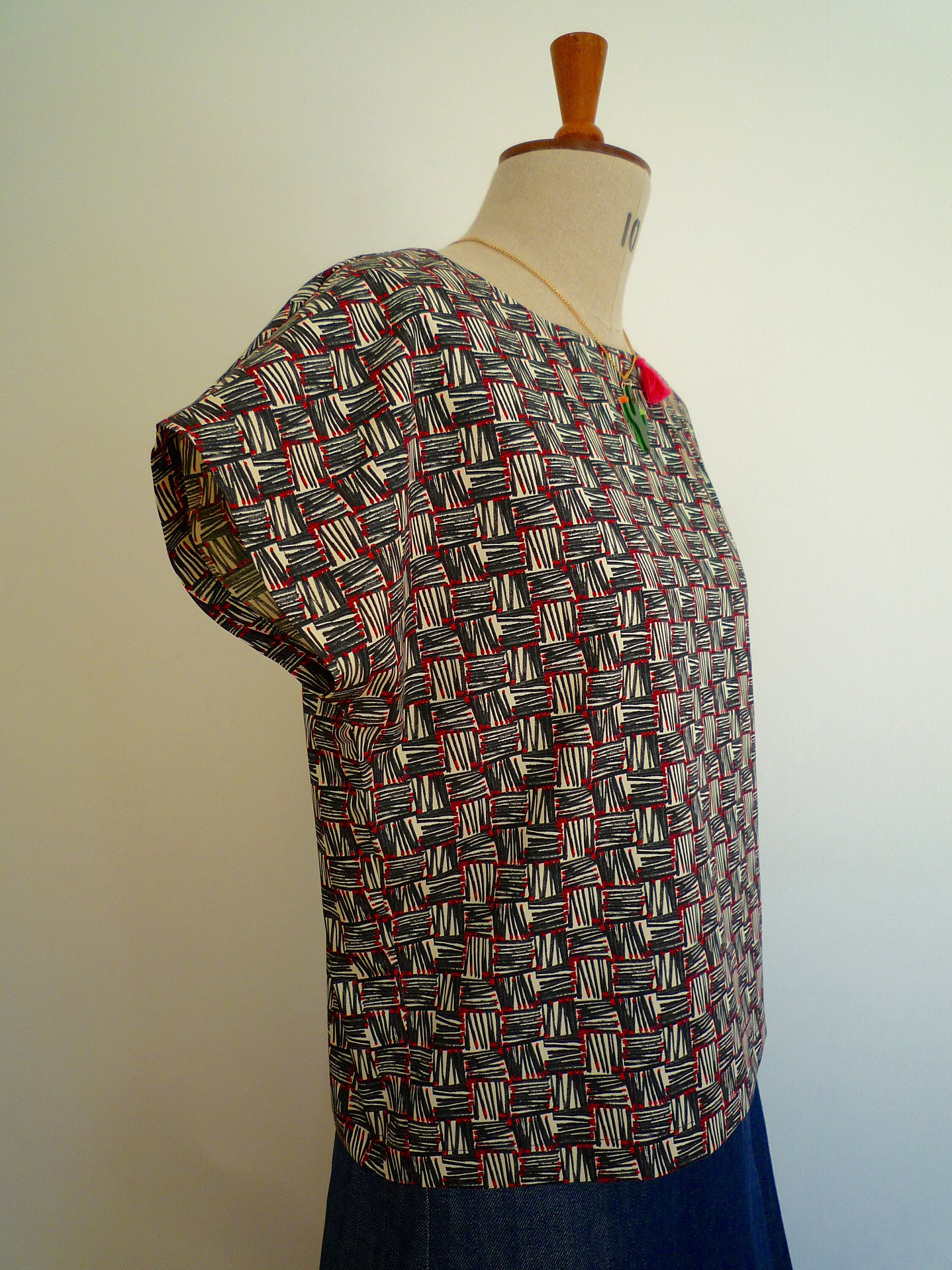 Vintage Inspired Black and Red Liberty Print Cotton Boxy Top - Etsy UK