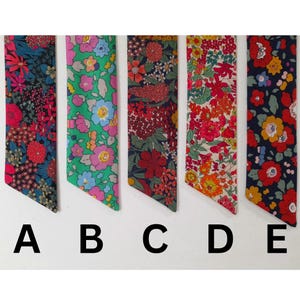 Floral Liberty print skinny neck-ties gift set of 3, colourful slim scarves, gift for her