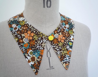 Floral detachable boho style collar, colourful women's mock collar, Zoom collar accessory, gift for women