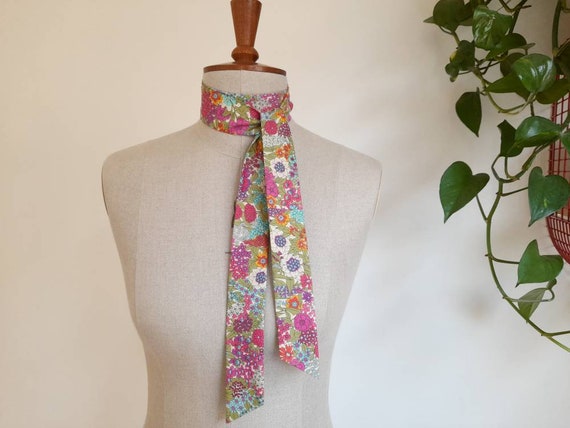 Liberty print colourful skinny scarves hand made in the UK gift for women gift set of 3 neck ties