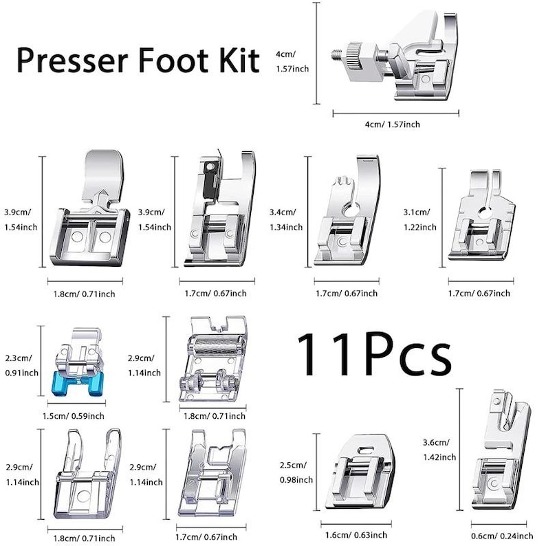 11PCS Sewing Machine Presser Foot Set for Singer Brother Janome ...