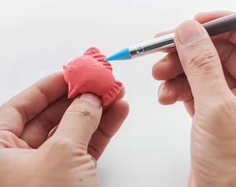 Juego de 5 herramientas de silicona para esculpir arcilla: pinceles de doble punta para cerámica y arcilla polimérica.