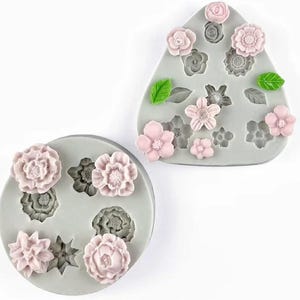 Flower Polymer Clay Molds, 2Pcs Polymer Clay Molds for Jewelry Making
