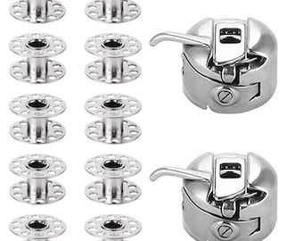 Sewing Machine Bobbin Case Set with Metal Bobbins