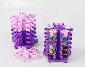 30-Spool Thread Organizer with Bobbin Clips – Sewing Tool Stand