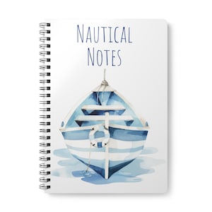 Nautical Softcover Notebook, Journal, Planner, Sketchbook, Gift for Sailors, Stationery, Ocean Lover