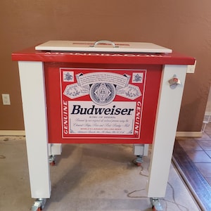 Wooden cooler for your outdoor kitchen or patio. These coolers are custom made to your preferences.
