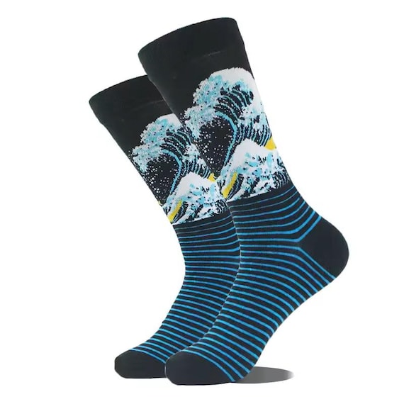 Funky Dress Socks for Men/Women, Medium Funny Fun Colorful Crazy Novelty Happy Cotton Stance Crew Socks in Various Patterns
