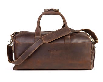 Leather Garment Bag, Handmade Leather Duffel Bag, Mens Travel Bag, Cowhide Leather Bag Weekender Bag Carry on Bag