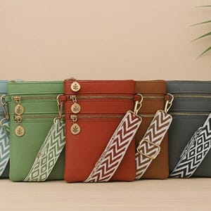 Vegan leren crossbody-portemonnee: modieuze tas met gitaarband