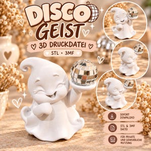 Discokula, discospöke, Halloweendekoration för barn, 3mf stl 3D-utskriftsfil, kommersiell licens