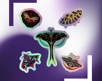 Stickers papillons holographiques