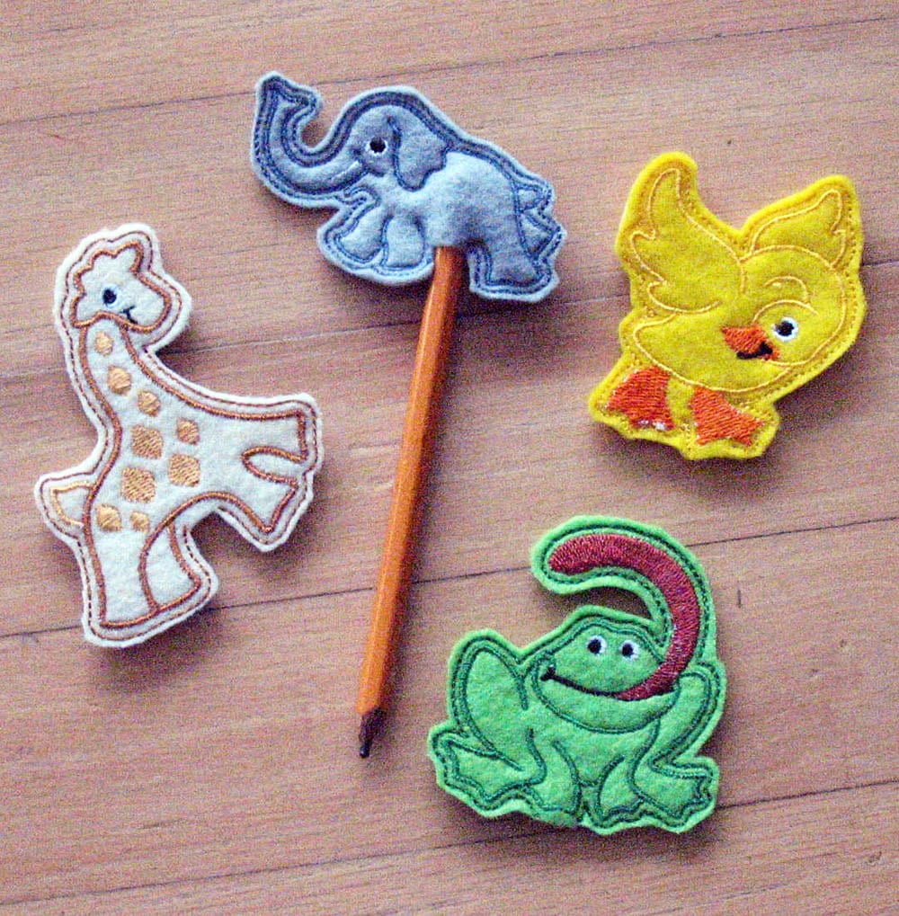 Party Favors Pencil Toppers Animal Pencil Toppers Felt Etsy