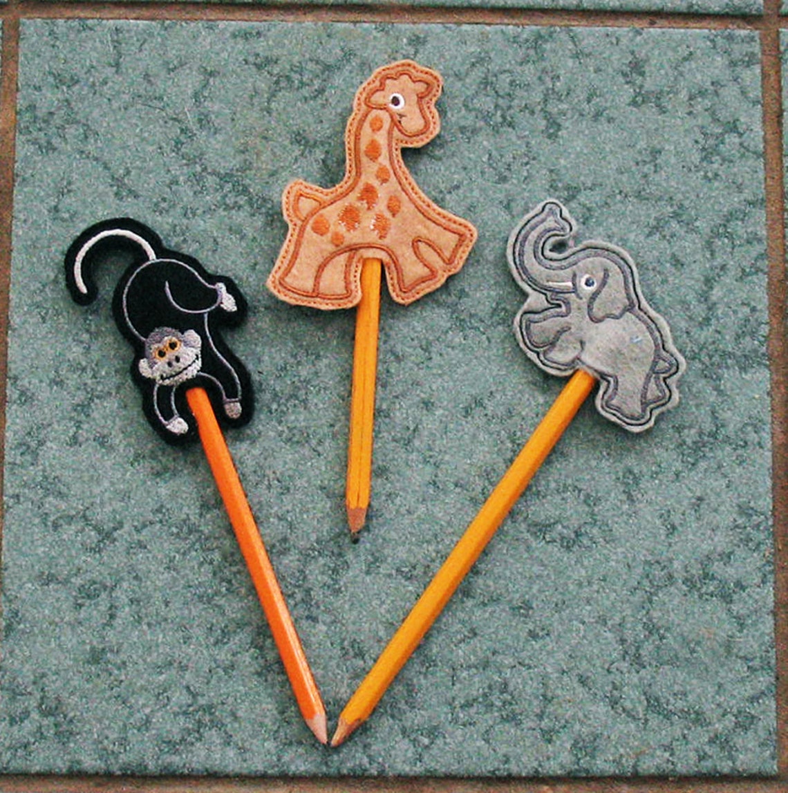 Party Favors Pencil Toppers Animal Pencil Toppers Felt Etsy