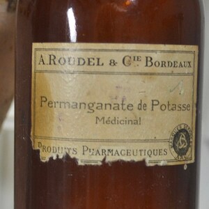 Antique Français Amber Bordeaux Pharmacie Apothicaire Bouteille