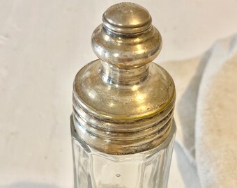 Antique French Old Silver and Glass Sugar Shaker/ Muffineer La Parfaite