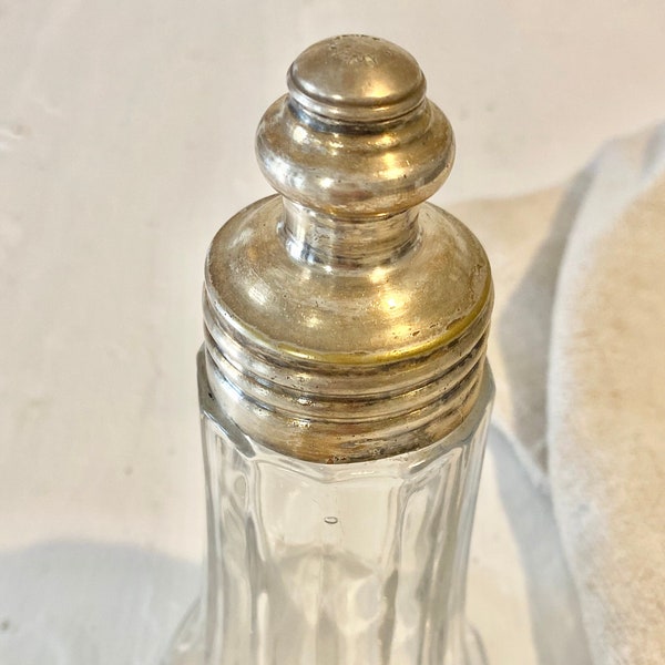 Antique French Old Silver and Glass Sugar Shaker/ Muffineer La Parfaite