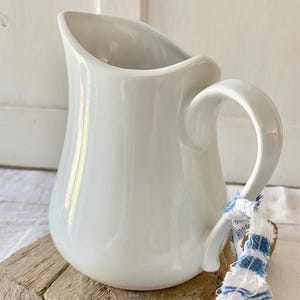 Antique French Large 1Litre White Porcelain Pitcher