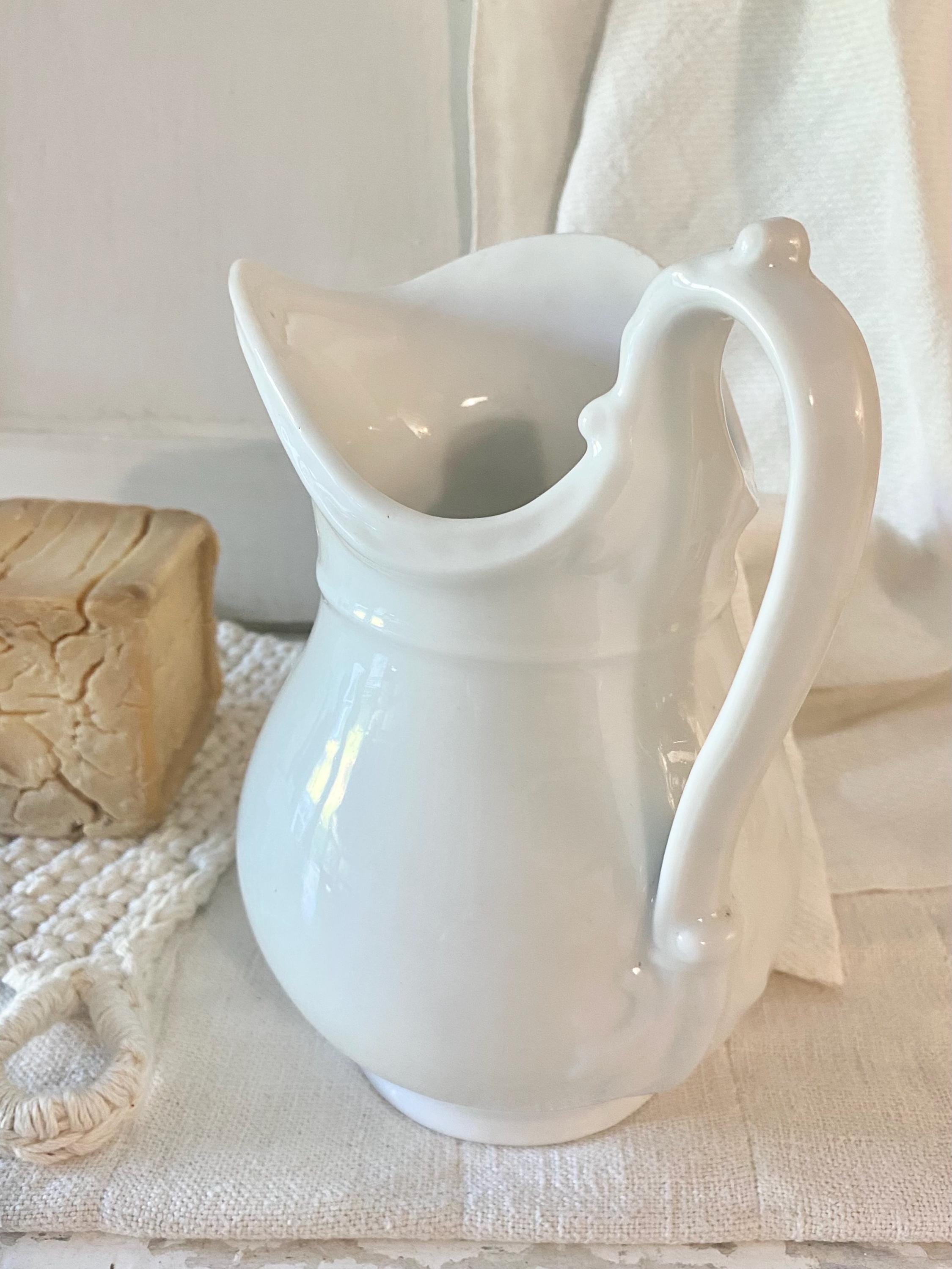 フランス陶磁器 水差し ピッチャー 花瓶 アンティーク ホワイト 【公式