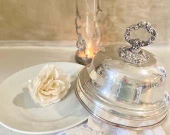 Beautiful Antique French Silver Bell Dome Food Cloche