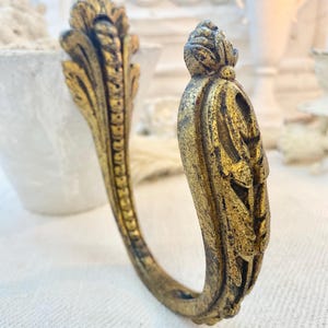 Beautiful Antique French Large Brass Decorative Hook