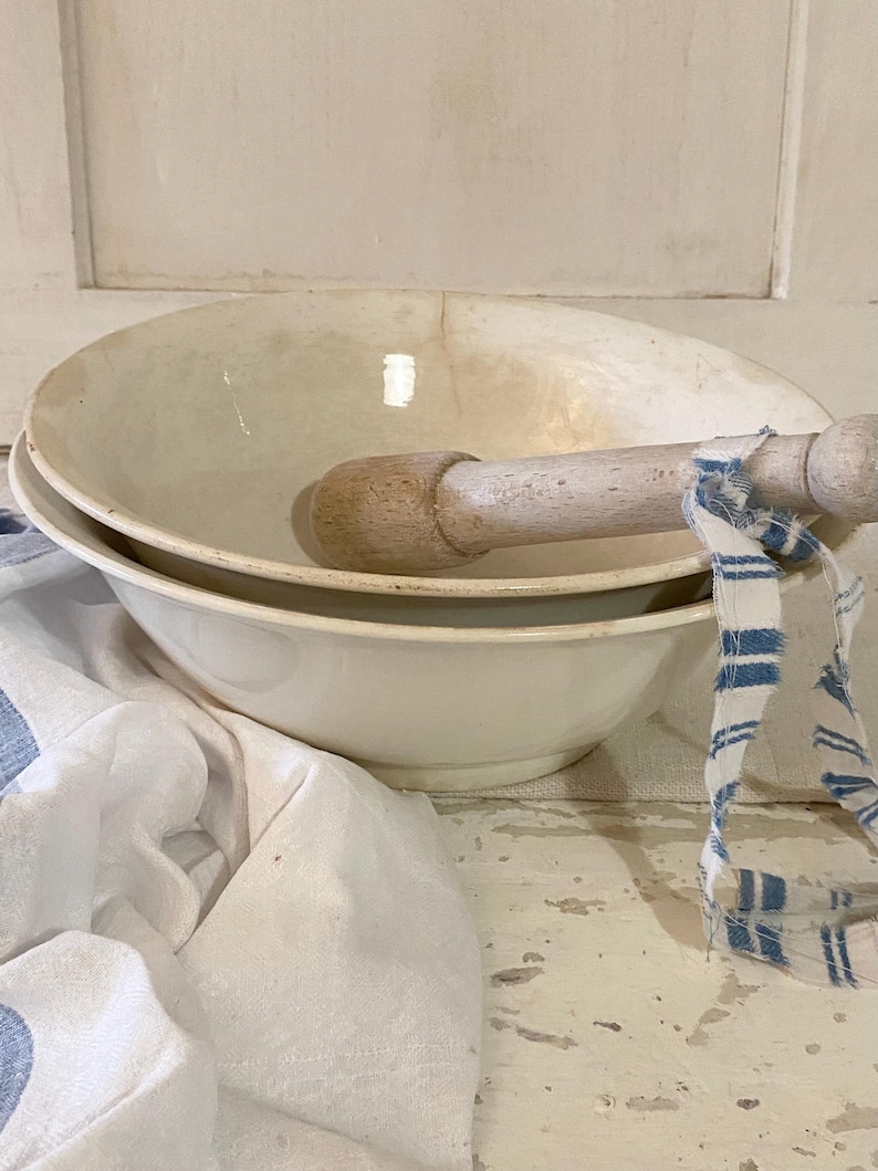 Grand bol à thé antique en porcelaine de Digoin Sarreguemines, France, teinté 27 cm image 5