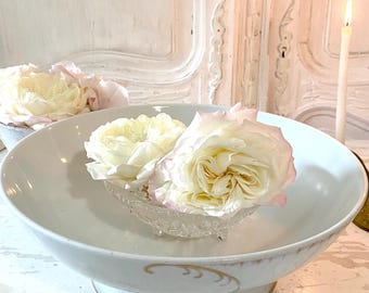 Antique French Porcelain Pedestal Bowl: CP Pillivuyt Paris Expo 1900