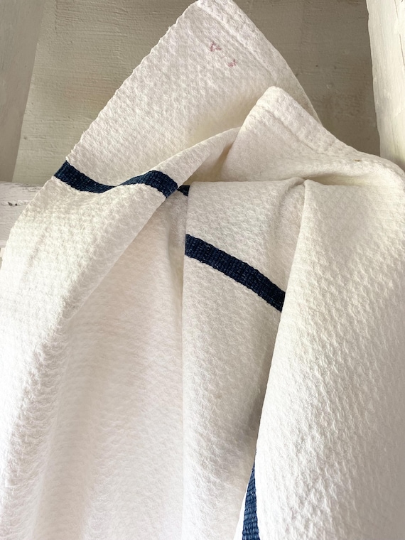 バスク リネン トーション インディゴ キッチン クロス フランス アンティーク バスク リネン トーション インディゴ キッチン クロス フランス