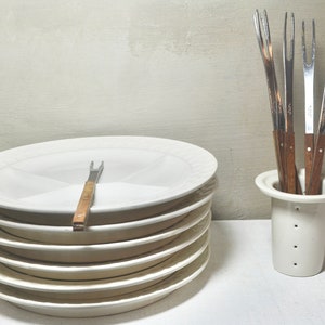6 Vintage French Wooden Le Creuset Fondue Forks