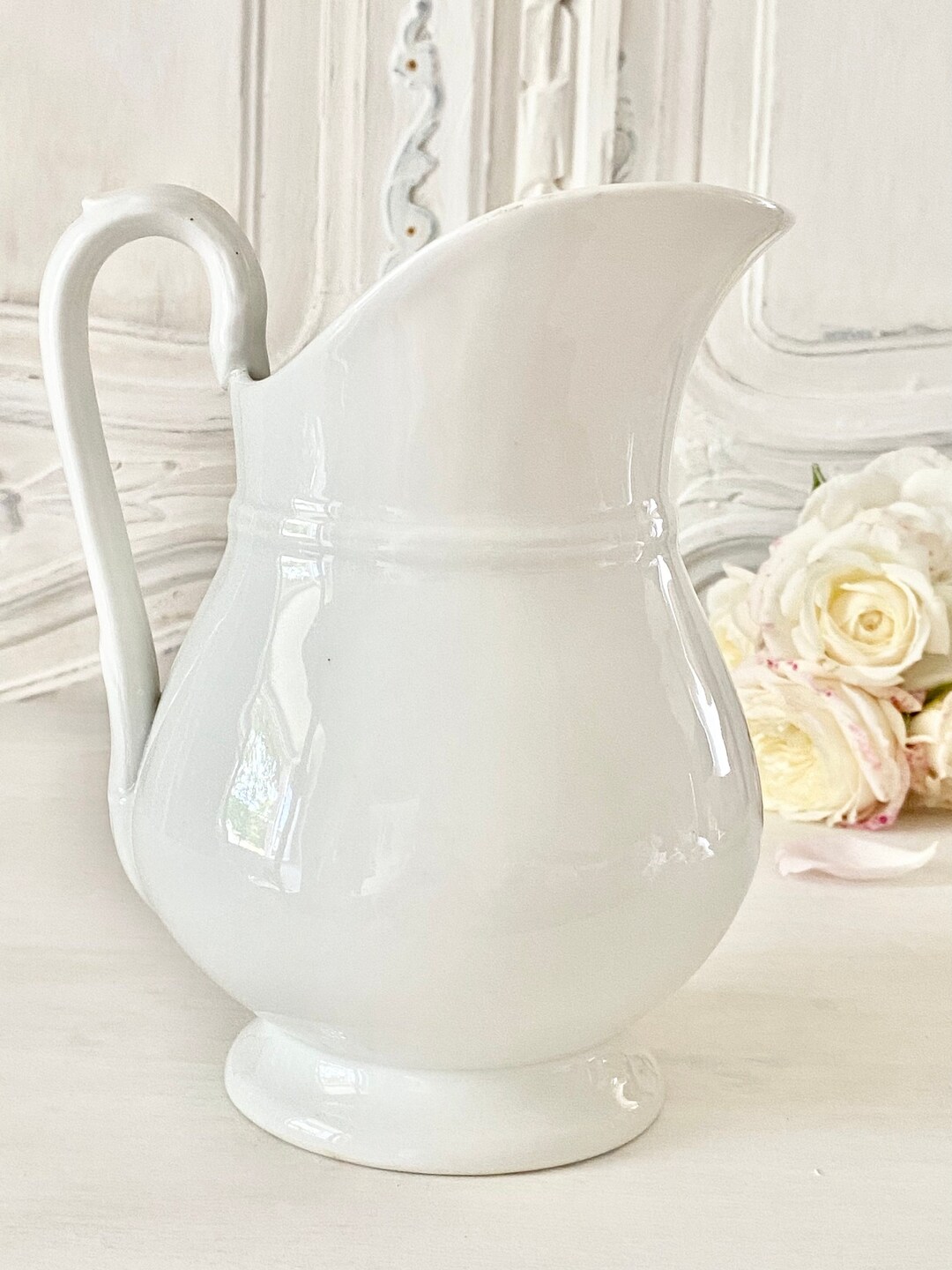 Vintage White Porcelain Pitcher