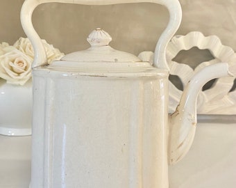 Gorgeous Antique French Small Porcelain Cream Teapot