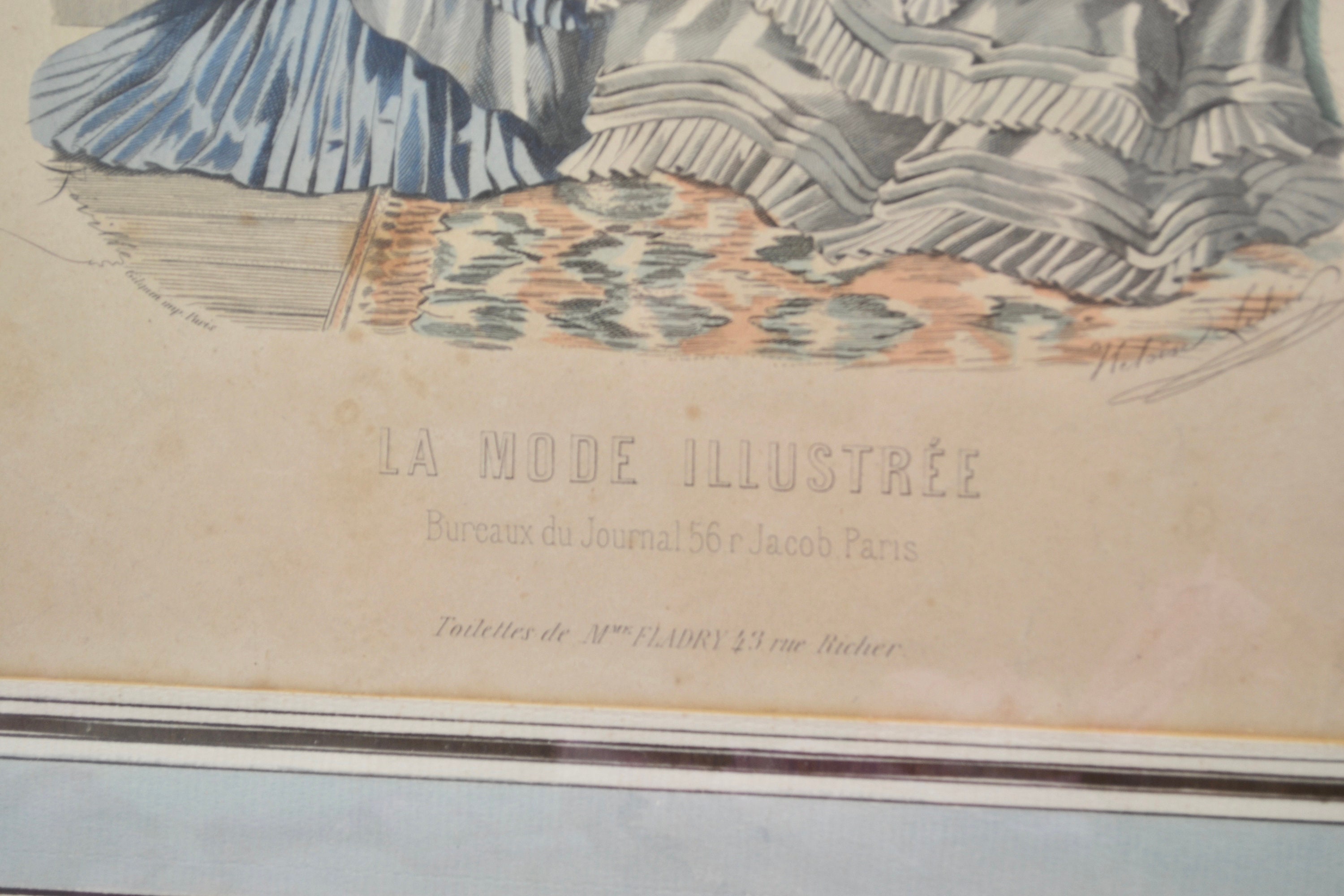 19世紀フランスのファッション彫刻：La Mode Illustree Print - Etsy 日本