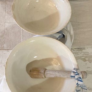 Grand bol à thé antique en porcelaine de Digoin Sarreguemines, France, teinté 27 cm image 13