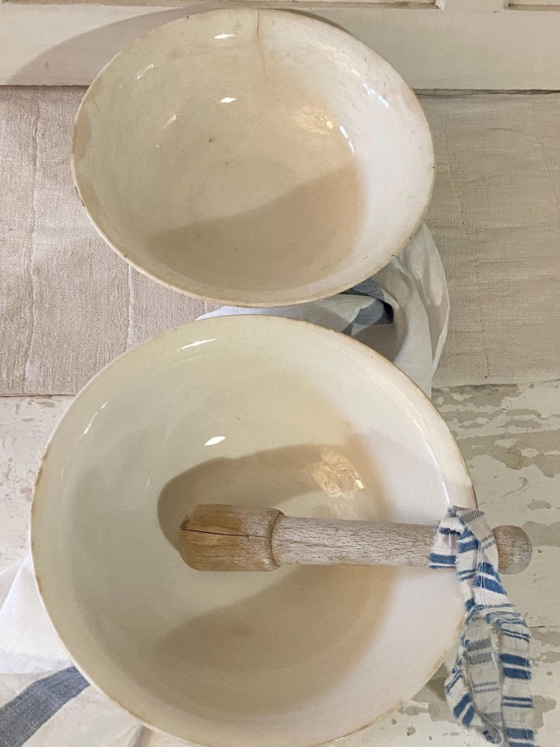 Grand bol à thé antique en porcelaine de Digoin Sarreguemines, France, teinté 27 cm image 13