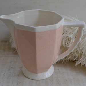 French Antique Art Deco  Sarreguemines Blush Porcelain Water Pitcher/Jug