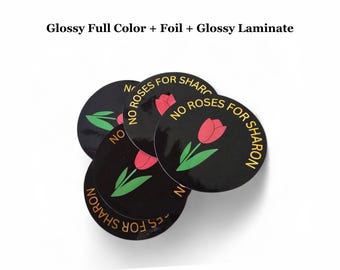 Bulk 200 Custom Die-Cut Stickers, Glossy, Matte, Holographic foiled waterproof weatherproof indoor outdoor stickers