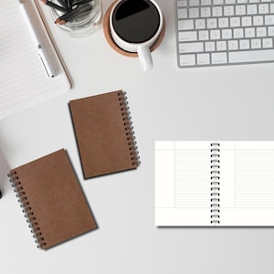 Personalized PU Leather Cornell Note-Taking Notebook, Spiral wire-o Double Coil Bound, A4/B5/A5 200 pages 105gsm 28w acid free paper