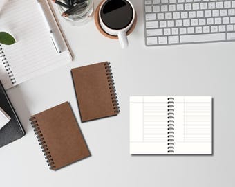 Personalized PU Leather Cornell Note-Taking Notebook, Spiral wire-o Double Coil Bound, A4/B5/A5 200 pages 105gsm 28w acid free paper